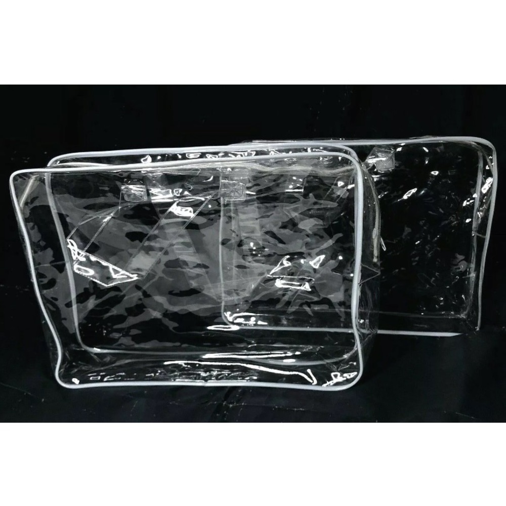 Clear Tote Bag Plastic Zip Storage Cosmetic Gift